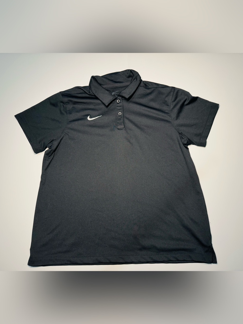Nike Golf Shirt Womens Black Dri-FIT Short-Sleeve Polo Activewear Sz Lg